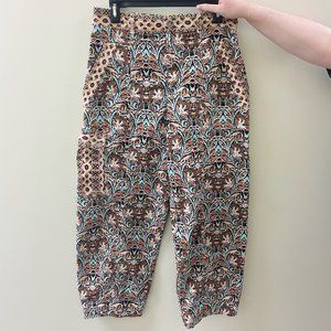 Anthropologie Velvet Pant Boho Printed Cargo Pant (10/M)